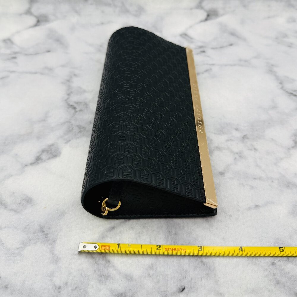 Philipp Plein Sunglasses Case Set, Black Suede Leather,Gold Shoulder Chain,Cloth - Picture 5 of 9